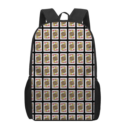 Jack Of Hearts Pattern Print 17 Inch Backpack