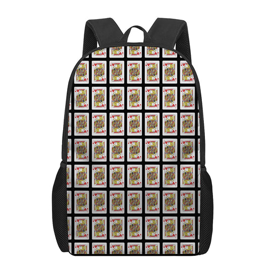 Jack Of Hearts Pattern Print 17 Inch Backpack