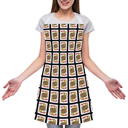 Jack Of Hearts Pattern Print Adjustable Apron