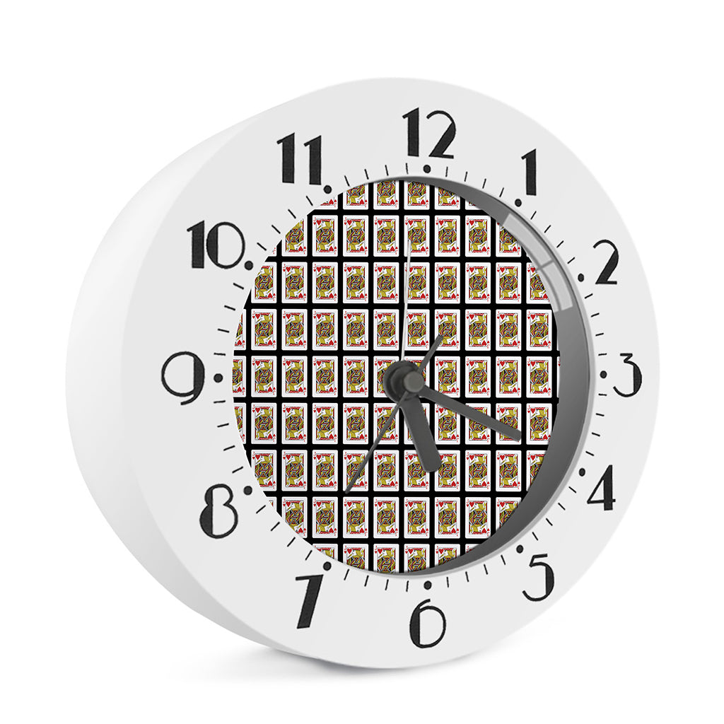 Jack Of Hearts Pattern Print Alarm Clock