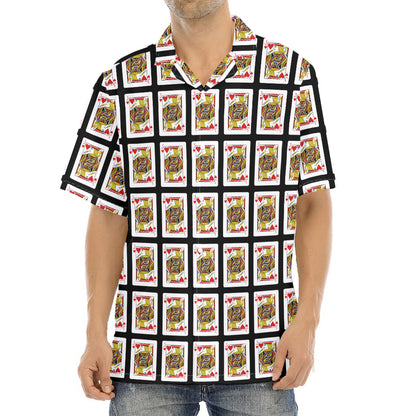 Jack Of Hearts Pattern Print Aloha Shirt