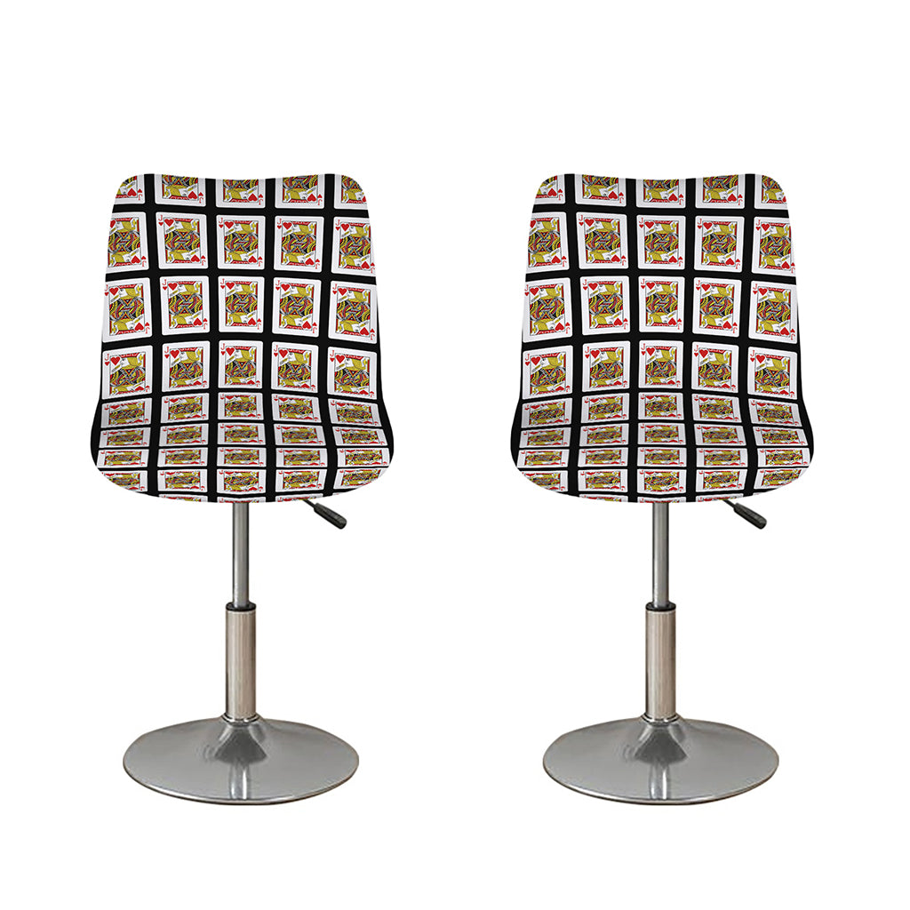 Jack Of Hearts Pattern Print Bar Stool Covers