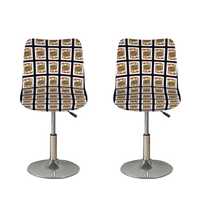 Jack Of Hearts Pattern Print Bar Stool Covers