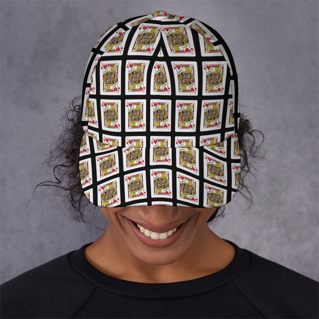 Jack Of Hearts Pattern Print Baseball Cap