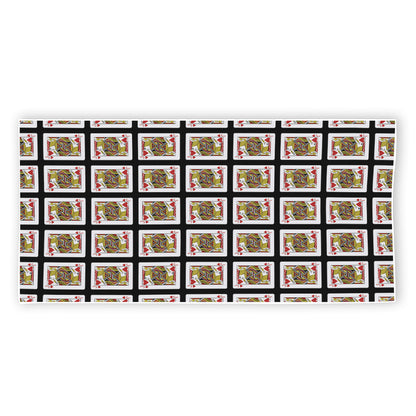 Jack Of Hearts Pattern Print Beach Towel