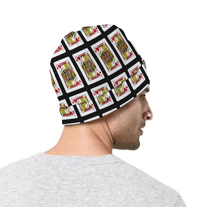 Jack Of Hearts Pattern Print Beanie