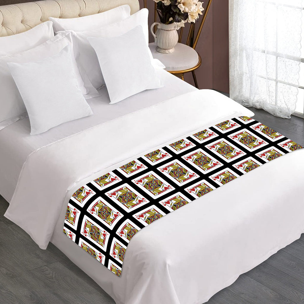Jack Of Hearts Pattern Print Bed Runner
