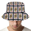 Jack Of Hearts Pattern Print Bucket Hat