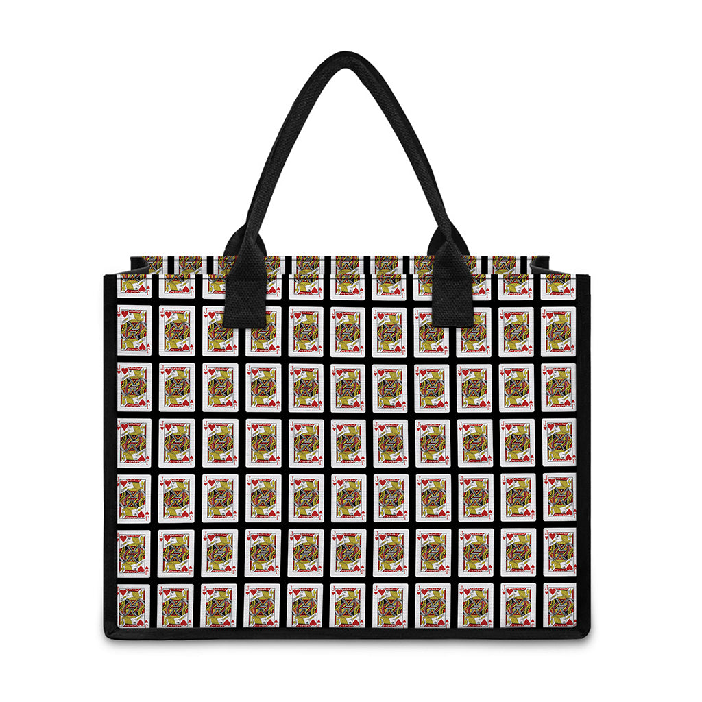 Jack Of Hearts Pattern Print Canvas Tote Bag