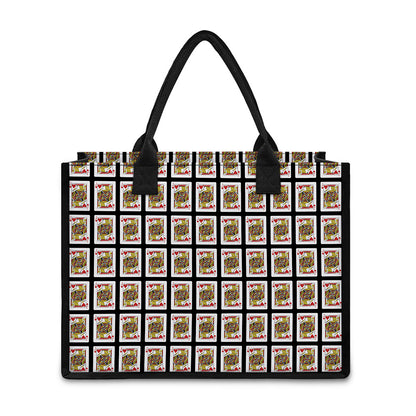Jack Of Hearts Pattern Print Canvas Tote Bag
