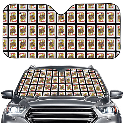 Jack Of Hearts Pattern Print Car Windshield Sun Shade