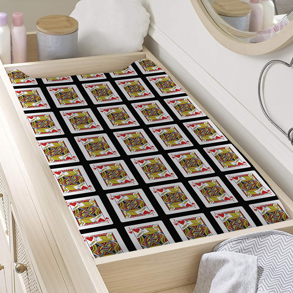 Jack Of Hearts Pattern Print Changing Pad Cover