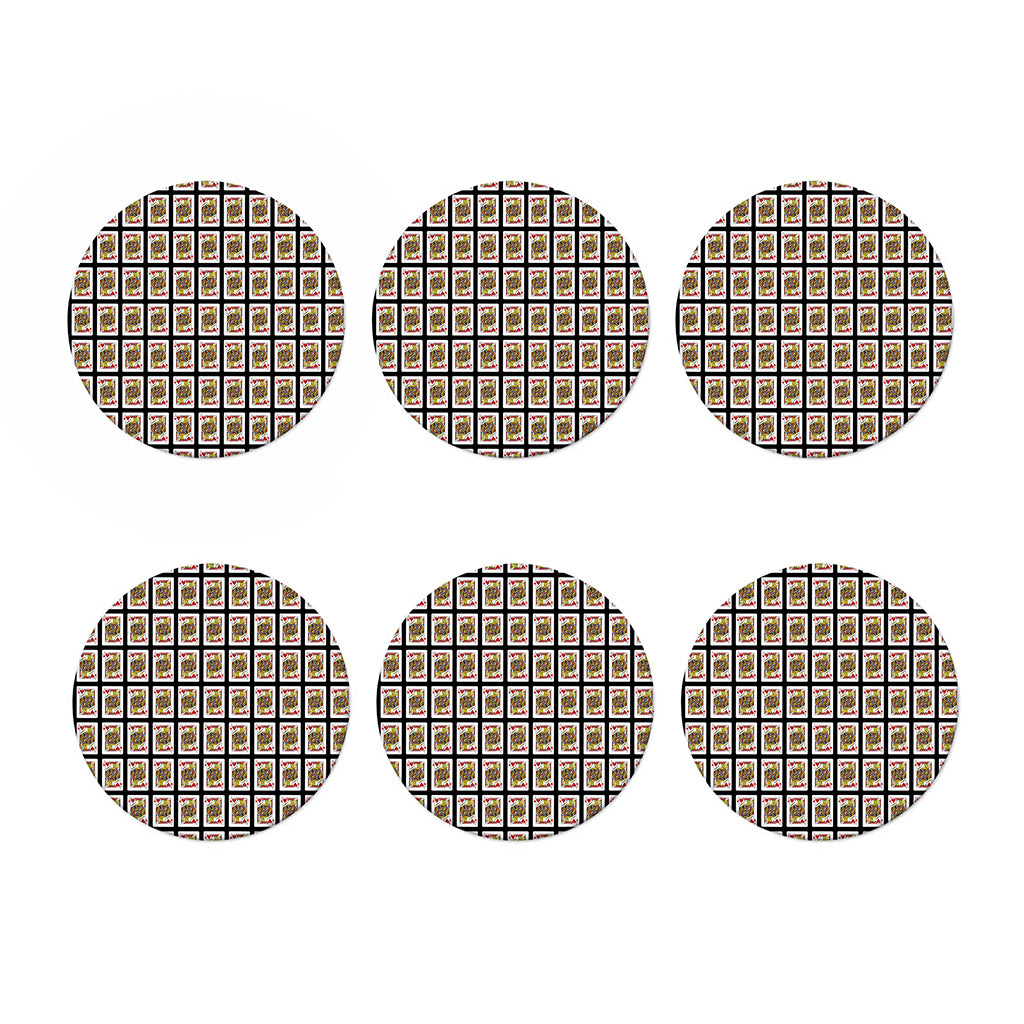 Jack Of Hearts Pattern Print Coaster Set