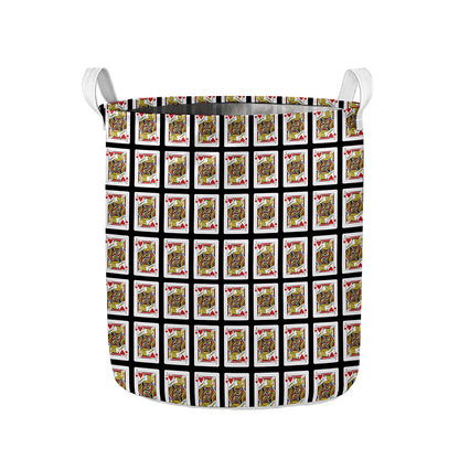 Jack Of Hearts Pattern Print Collapsible Laundry Basket