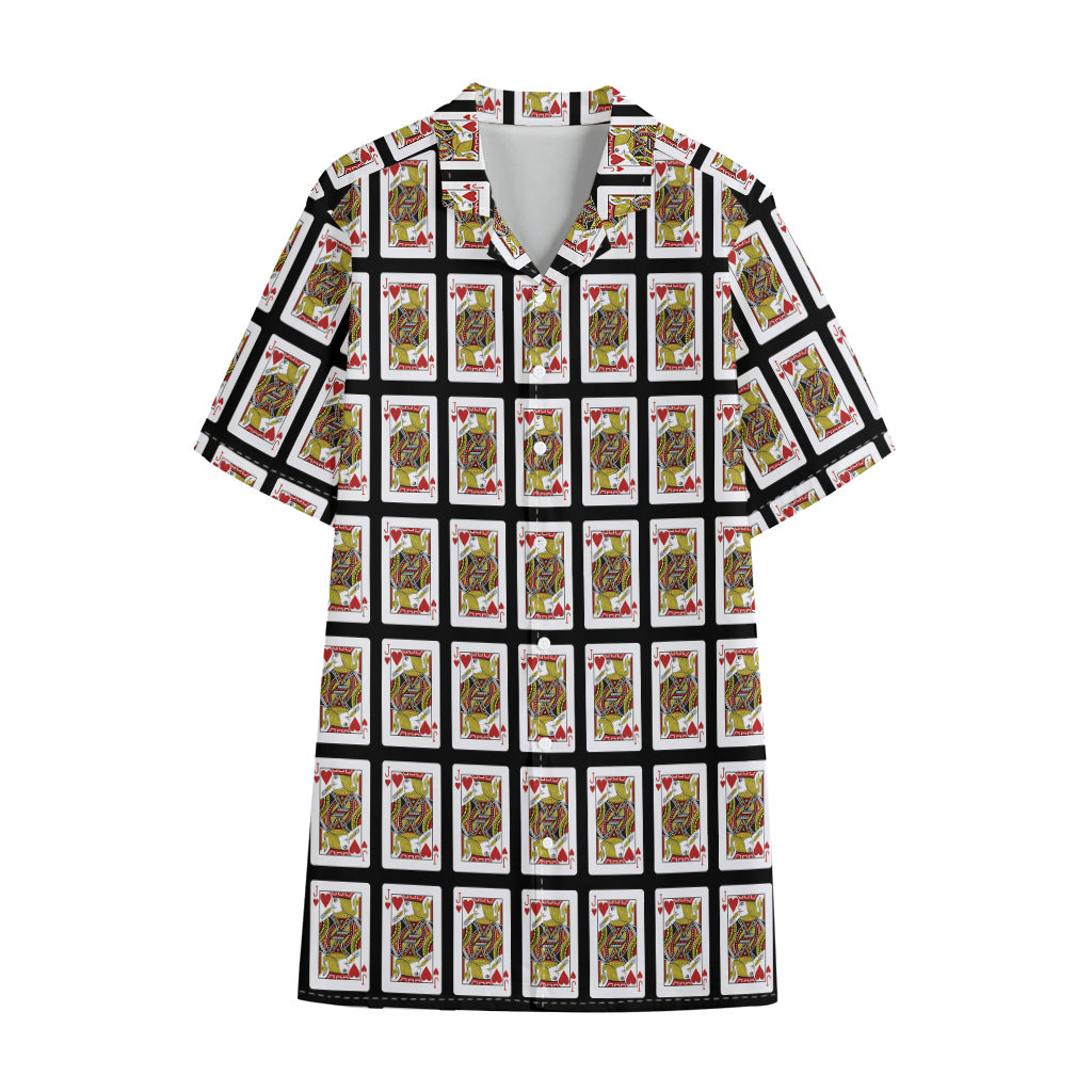 Jack Of Hearts Pattern Print Cotton Hawaiian Shirt
