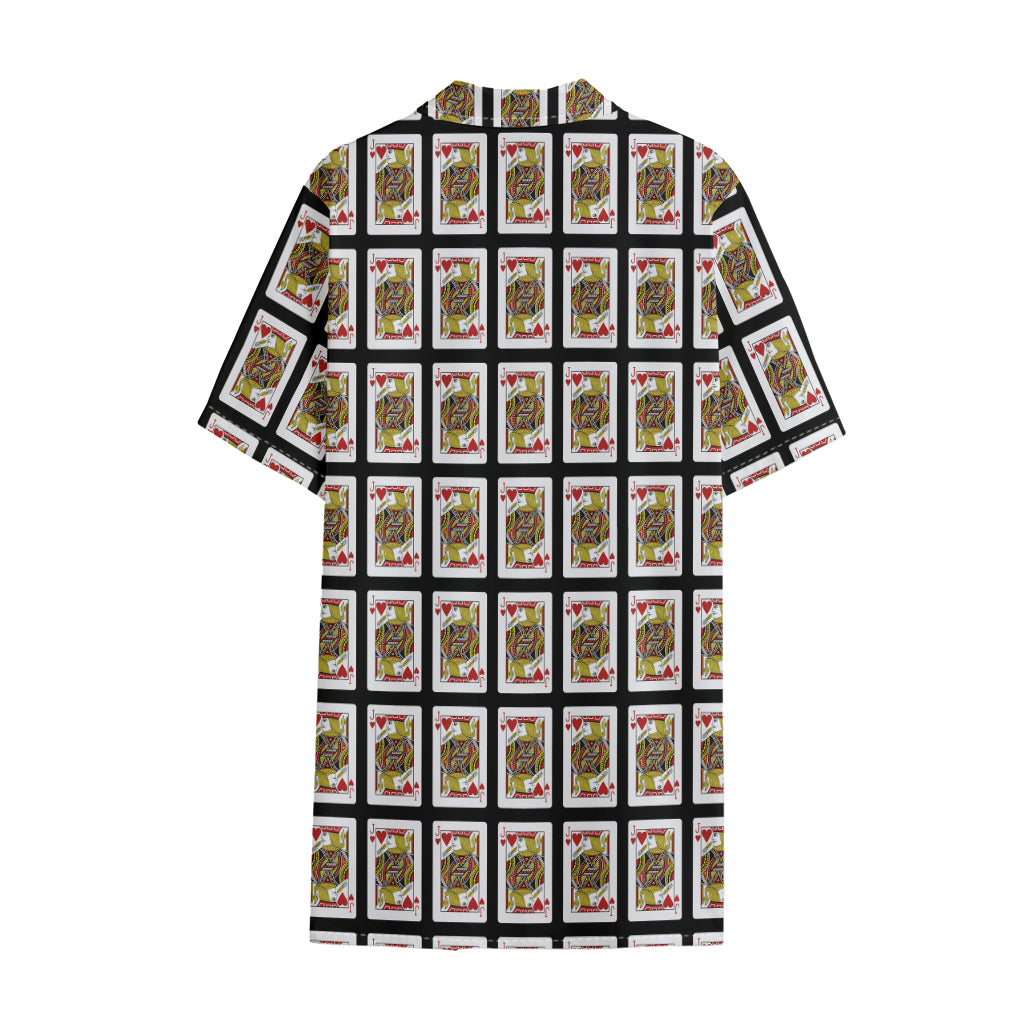 Jack Of Hearts Pattern Print Cotton Hawaiian Shirt