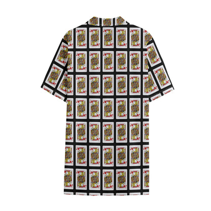 Jack Of Hearts Pattern Print Cotton Hawaiian Shirt