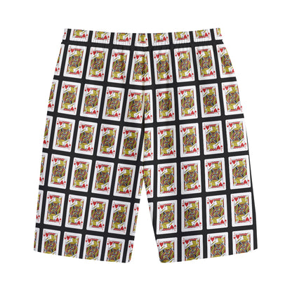 Jack Of Hearts Pattern Print Cotton Shorts