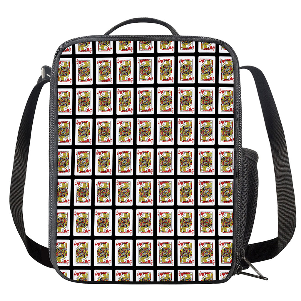 Jack Of Hearts Pattern Print Crossbody Lunch Bag