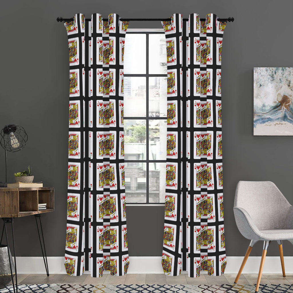 Jack Of Hearts Pattern Print Curtain