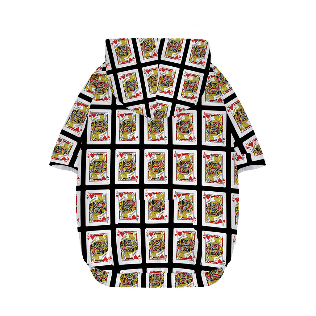 Jack Of Hearts Pattern Print Dog Zip Up Hoodie