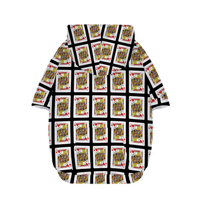 Jack Of Hearts Pattern Print Dog Zip Up Hoodie