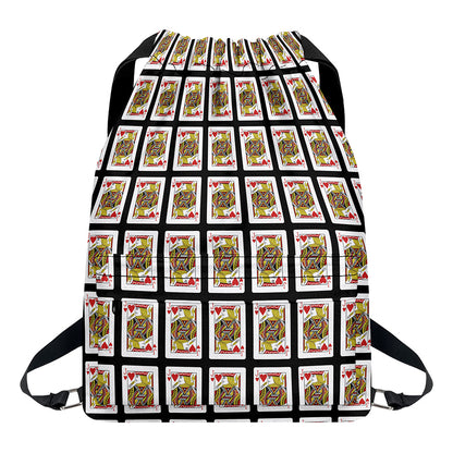 Jack Of Hearts Pattern Print Drawstring Backpack