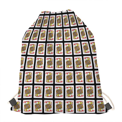 Jack Of Hearts Pattern Print Drawstring Bag