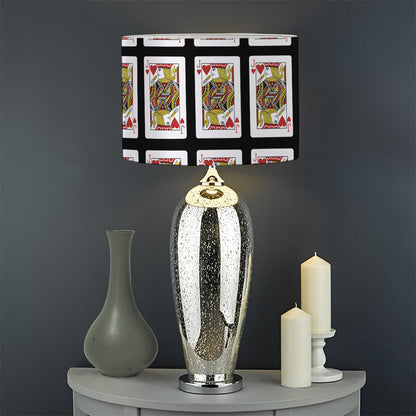 Jack Of Hearts Pattern Print Drum Lamp Shade