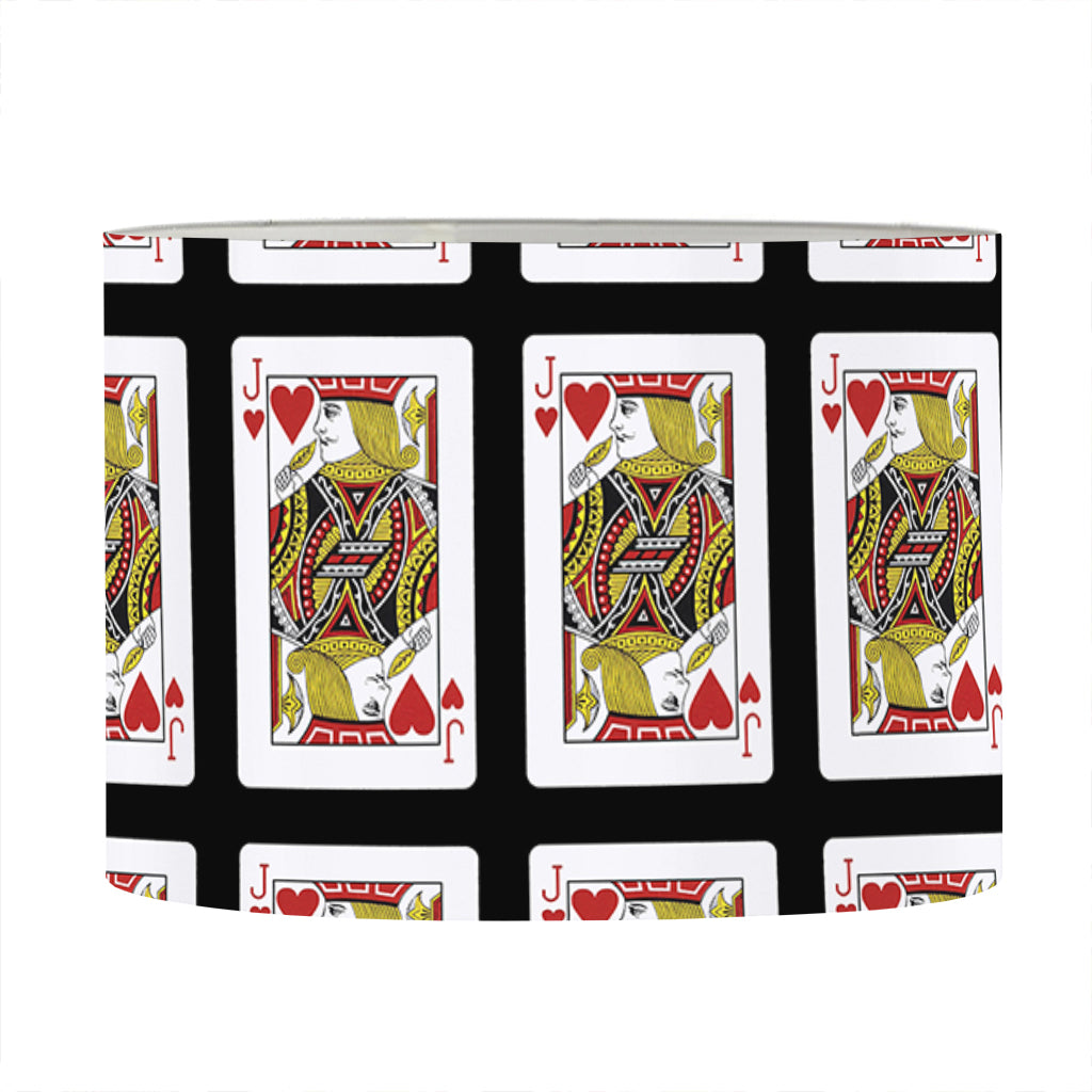 Jack Of Hearts Pattern Print Drum Lamp Shade