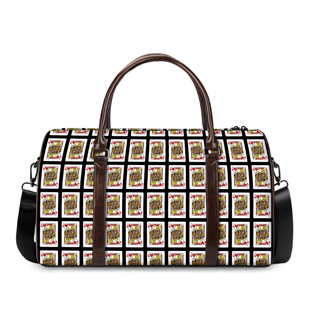 Jack Of Hearts Pattern Print Duffle Bag
