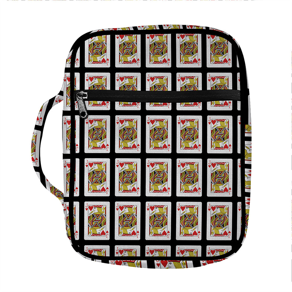 Jack Of Hearts Pattern Print Front Pocket Bible Bag