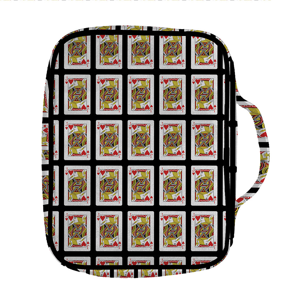 Jack Of Hearts Pattern Print Front Pocket Bible Bag