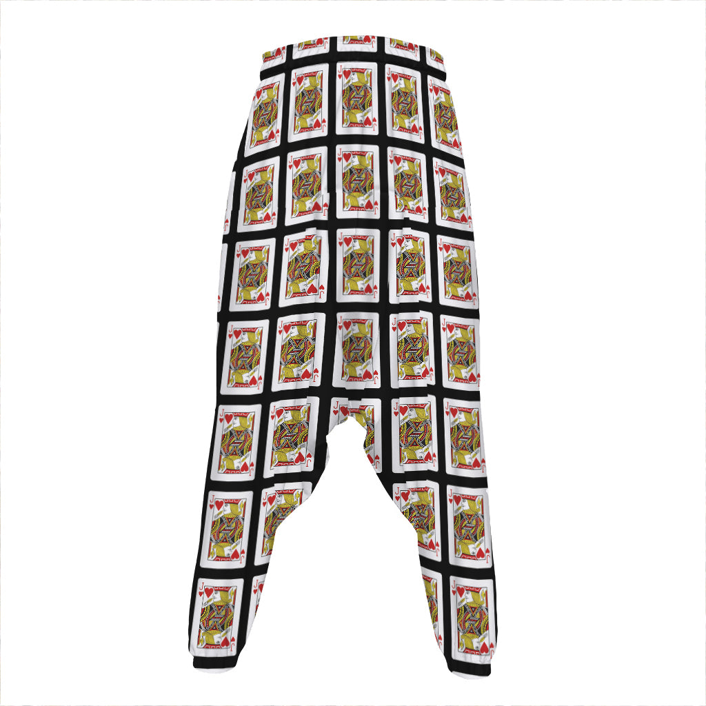 Jack Of Hearts Pattern Print Hammer Pants
