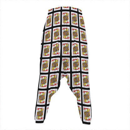 Jack Of Hearts Pattern Print Hammer Pants