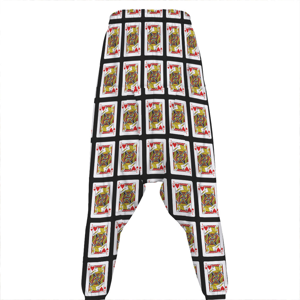 Jack Of Hearts Pattern Print Hammer Pants