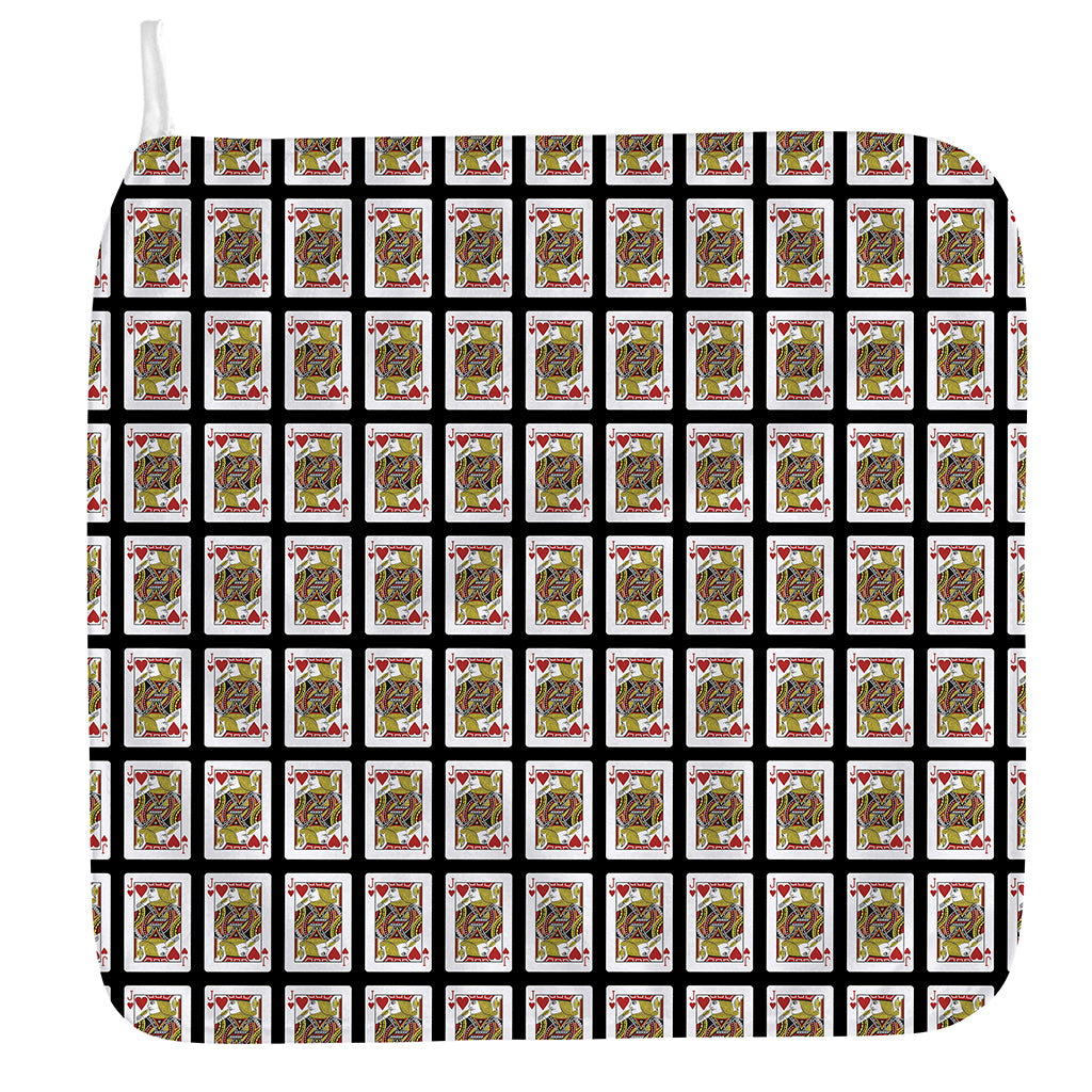 Jack Of Hearts Pattern Print Hand Towel