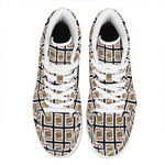 Jack Of Hearts Pattern Print High Top Leather Sneakers