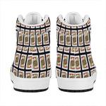Jack Of Hearts Pattern Print High Top Leather Sneakers