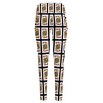 Jack Of Hearts Pattern Print High-Waisted Pocket Leggings