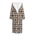 Jack Of Hearts Pattern Print Hooded Bathrobe