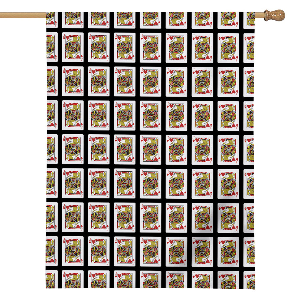 Jack Of Hearts Pattern Print House Flag