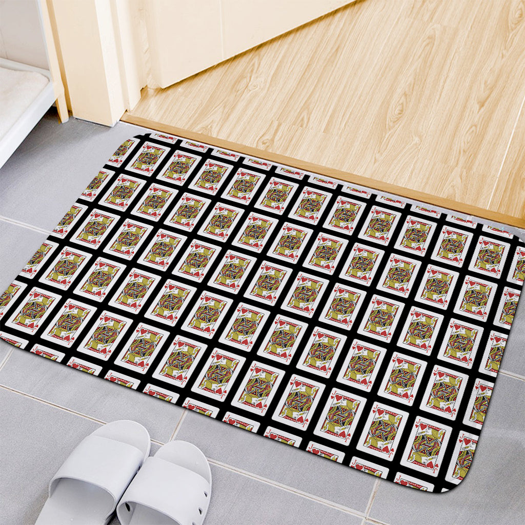 Jack Of Hearts Pattern Print Indoor Door Mat