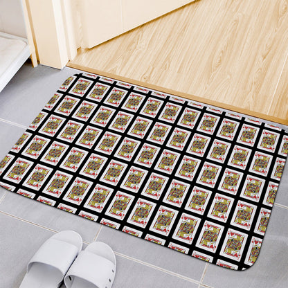 Jack Of Hearts Pattern Print Indoor Door Mat