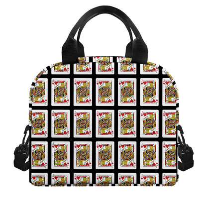 Jack Of Hearts Pattern Print Insulated Lunch Bag