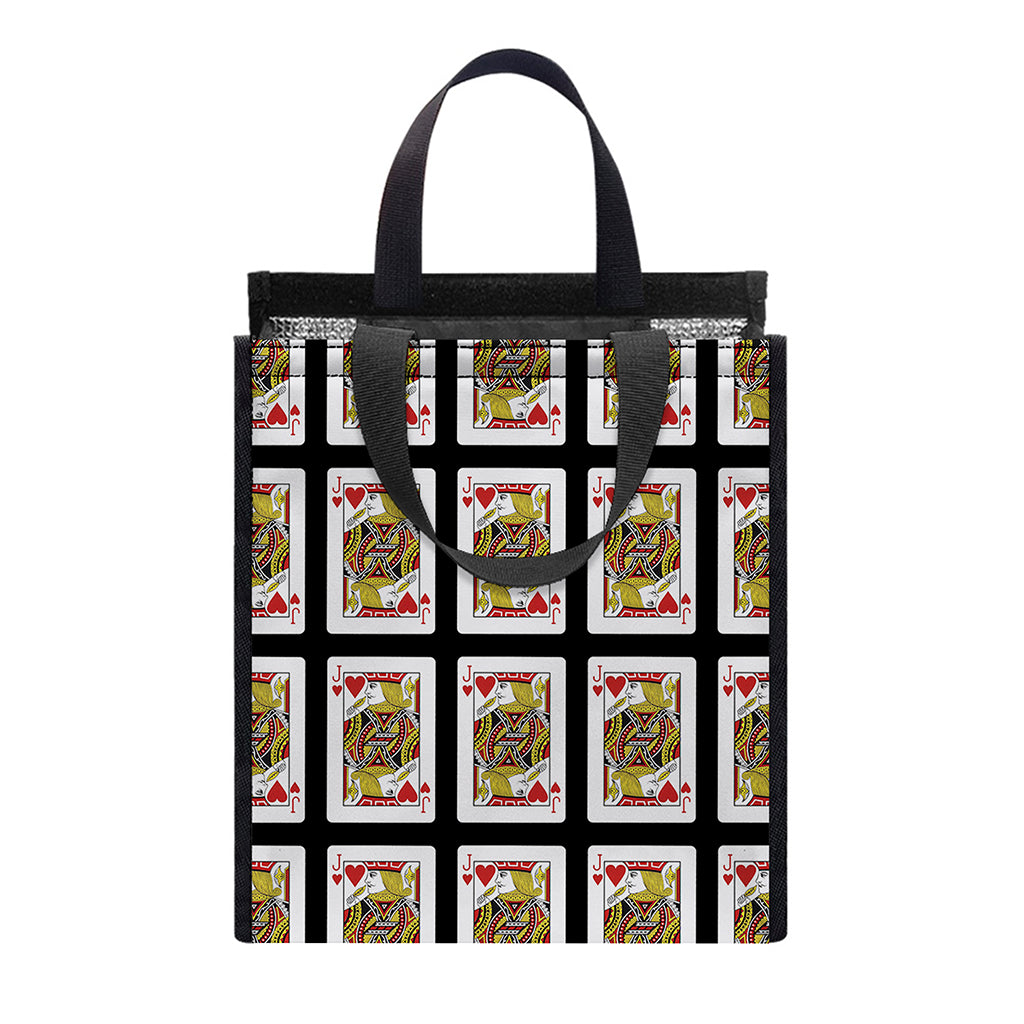 Jack Of Hearts Pattern Print Insulated Lunch Tote