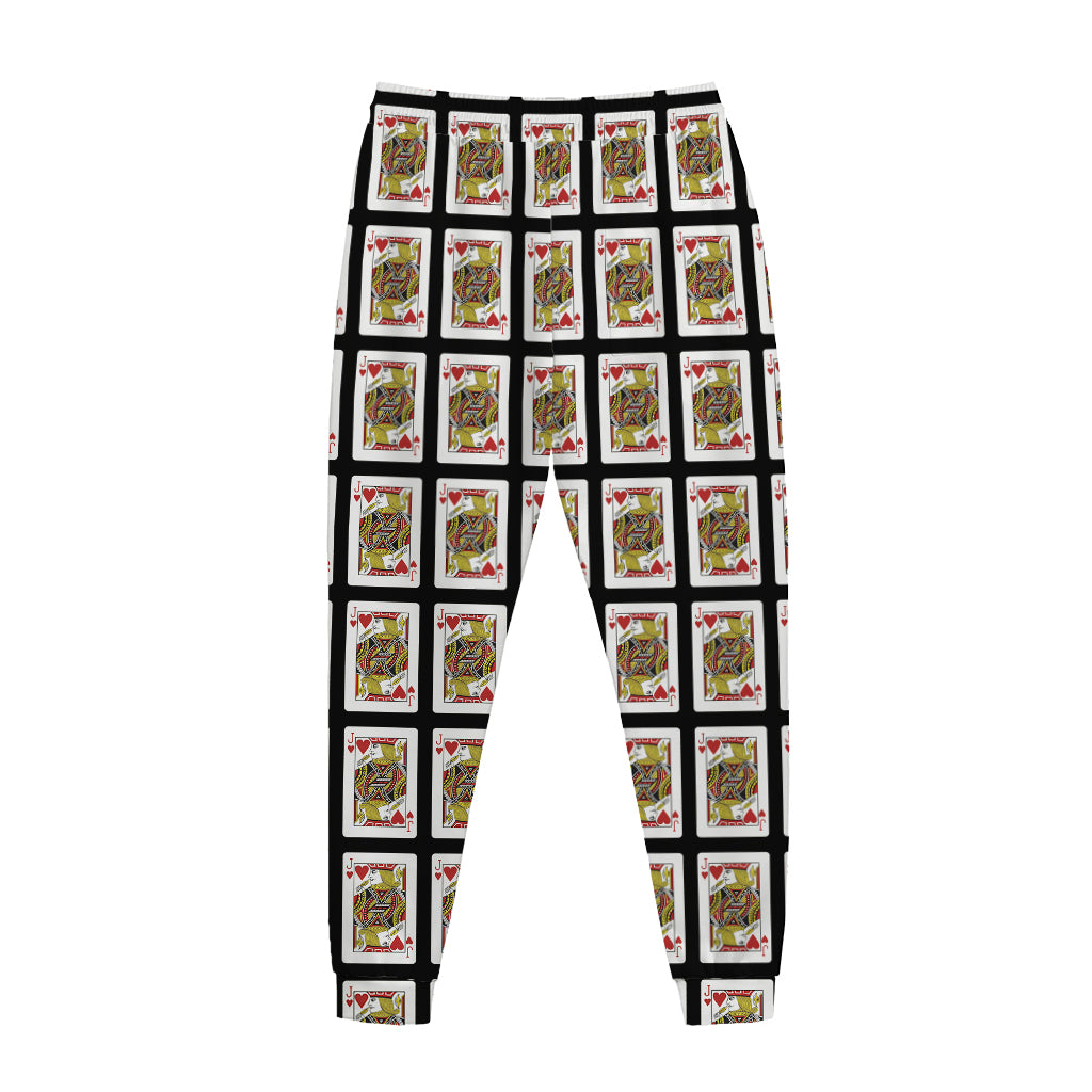 Jack Of Hearts Pattern Print Jogger Pants