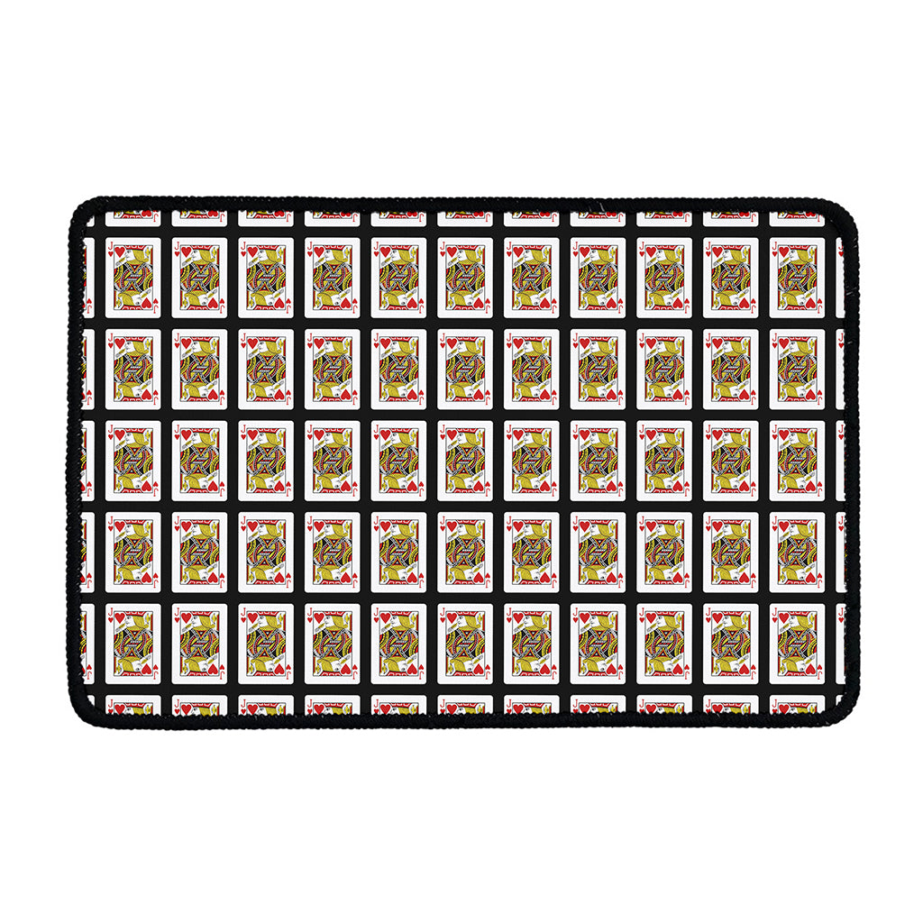 Jack Of Hearts Pattern Print Kitchen Mat