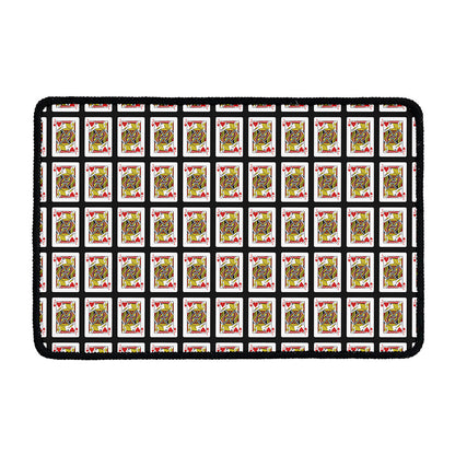 Jack Of Hearts Pattern Print Kitchen Mat