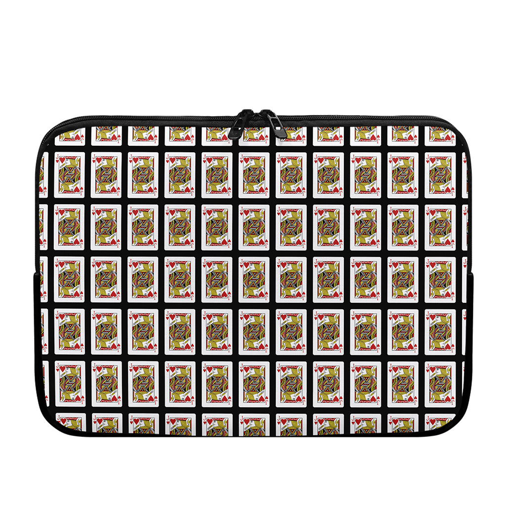 Jack Of Hearts Pattern Print Laptop Sleeve